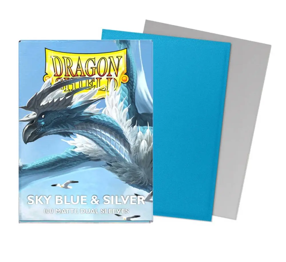 Dragon Shield Dual Matte Sky Blue & Silver Sleeves 100ct (Standard Size) thumbnail