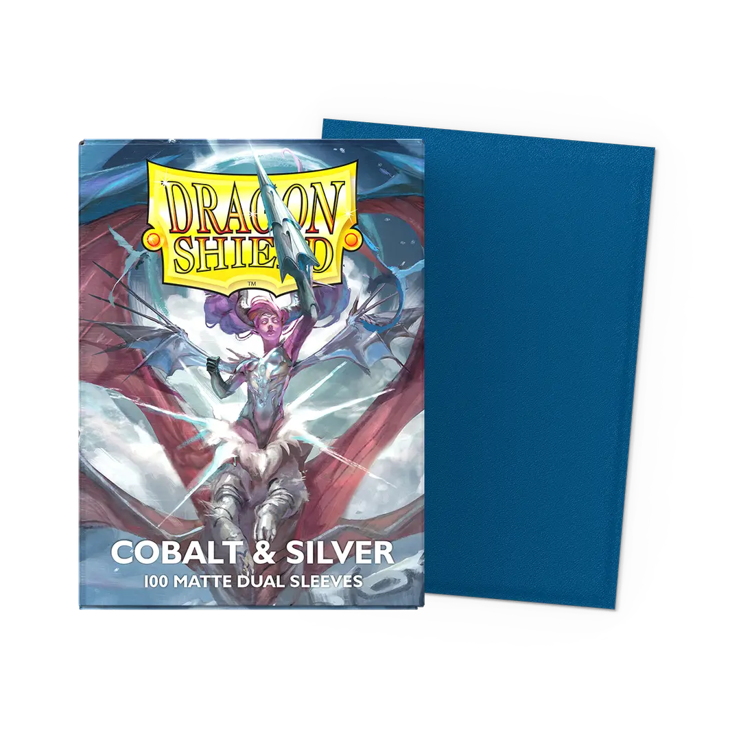 Dragon Shield Matte Dual Cobalt/Silver Sleeves 100ct (Standard Size) thumbnail