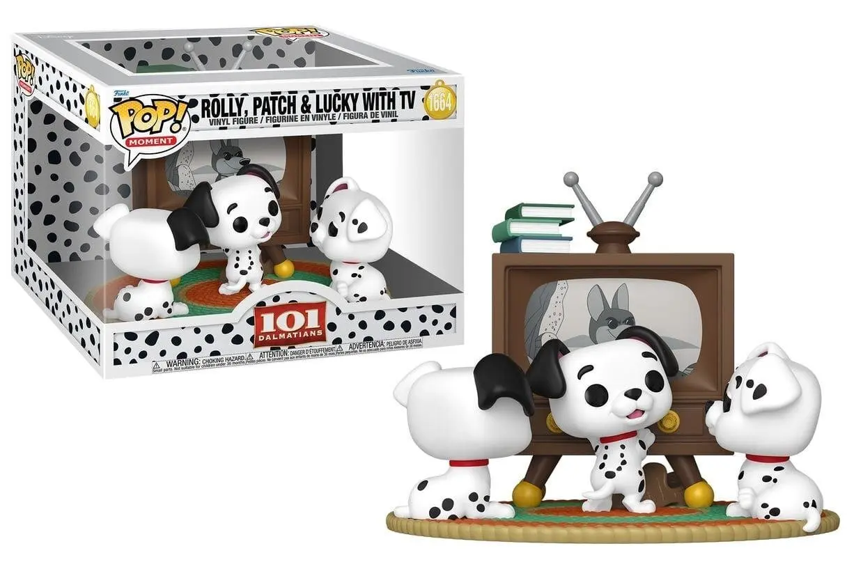 Funko POP! Moment Disney: 101 DALMATIANS – Rolly, Patch & Lucky with TV #1664 thumbnail
