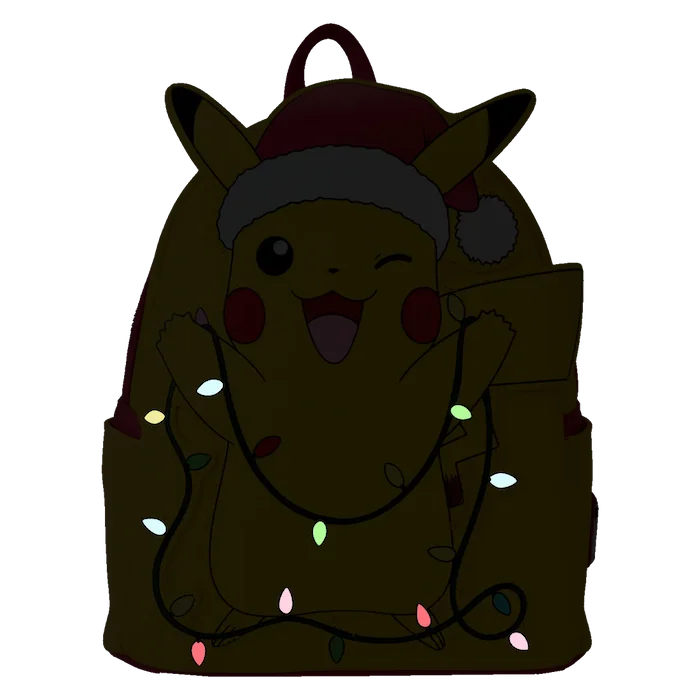Γυναικεία Τσάντα Πλάτης Mini Loungefly Pokemon - Holiday Pikachu (Light-up)
