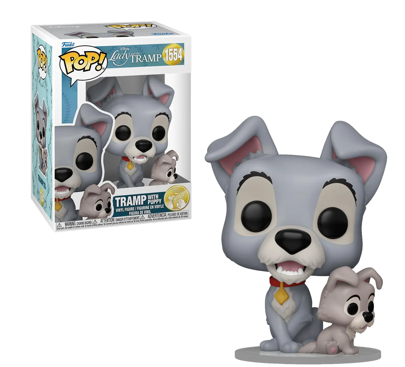 Φιγούρα Funko POP! Disney: Lady & The Tramp (70th Anniversary) – Tramp with Puppy #1554 thumbnail
